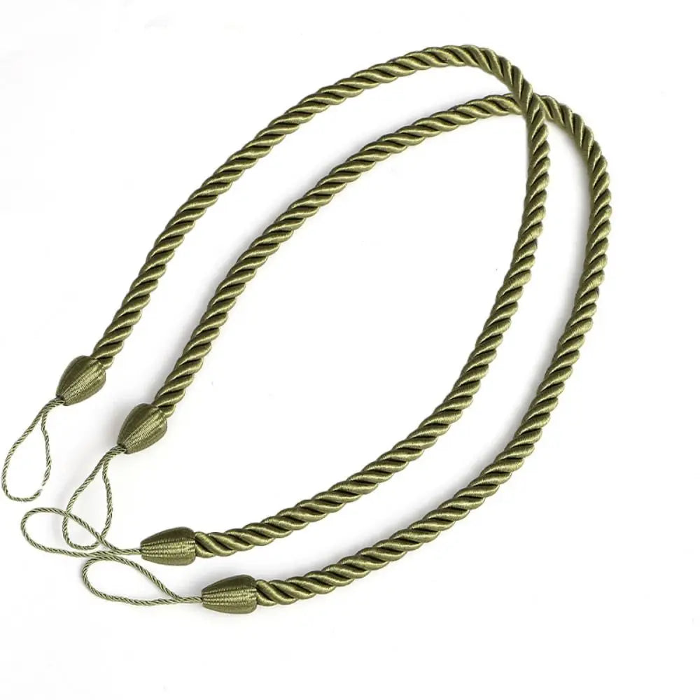 2Pcs Woven Curtain Tiebacks – Modern Twisted Rope Holdbacks Curtain Tiebacks Babs Green