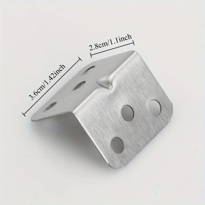 10pcs L-Shaped Metal Brackets 90° Angle Shelf & Cabinet Connectors Metal Corner Brackets Babs