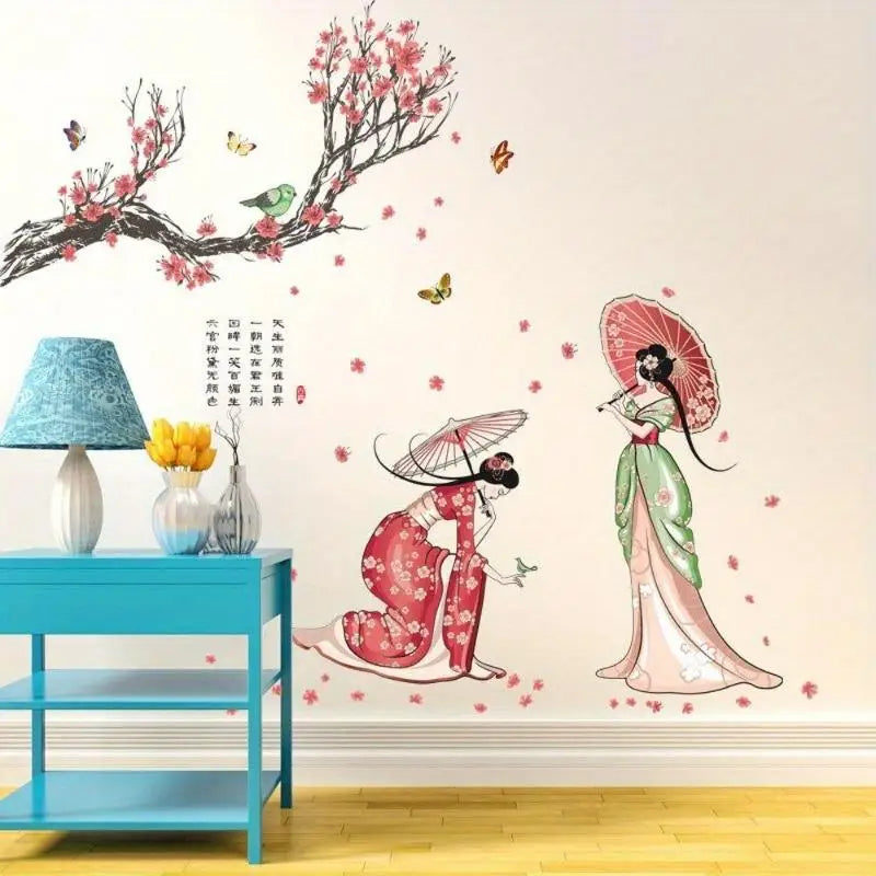 Chinese Retro Vinyl Wall Stickers – 3D Flower & Butterfly Decals Vinyl Wall Decal Babs