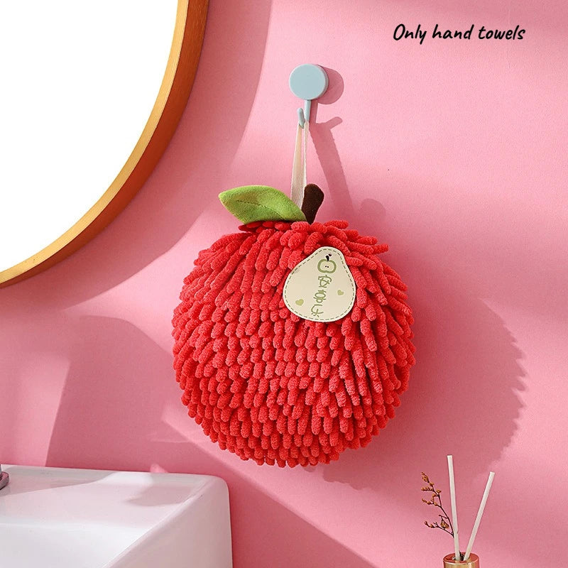 Fruit Hanging Hand Towel – Absorbent Quick-Dry Microfiber Hanging Hand Towel Babs red
