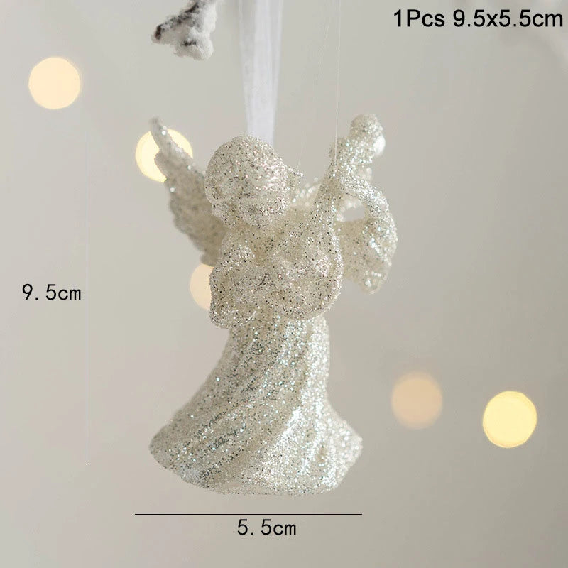 Christmas Tree Ornaments – Snowflake, Angel & Deer Pendants Christmas Tree Ornaments Babs 1pc angel