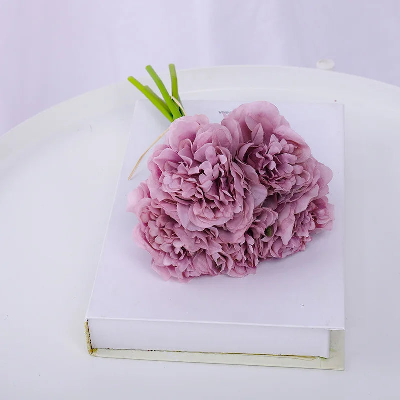 Silk Peony Artificial Flowers – Wedding & Home Décor Bouquet Artificial Flower Bouquet Babs Purple