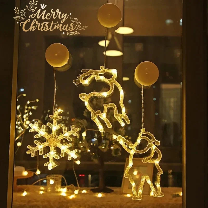 LED Christmas String Lights – Santa Claus Window Suction Cup Christmas String Lights Babs