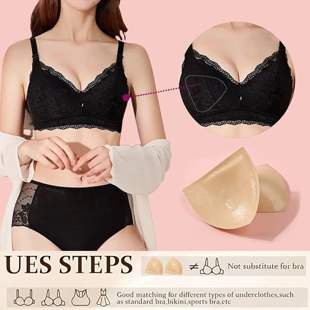 Sticky Push-Up Bra Inserts – Adhesive Silicone Bikini Cup Pads Adhesive Bra Inserts Babs