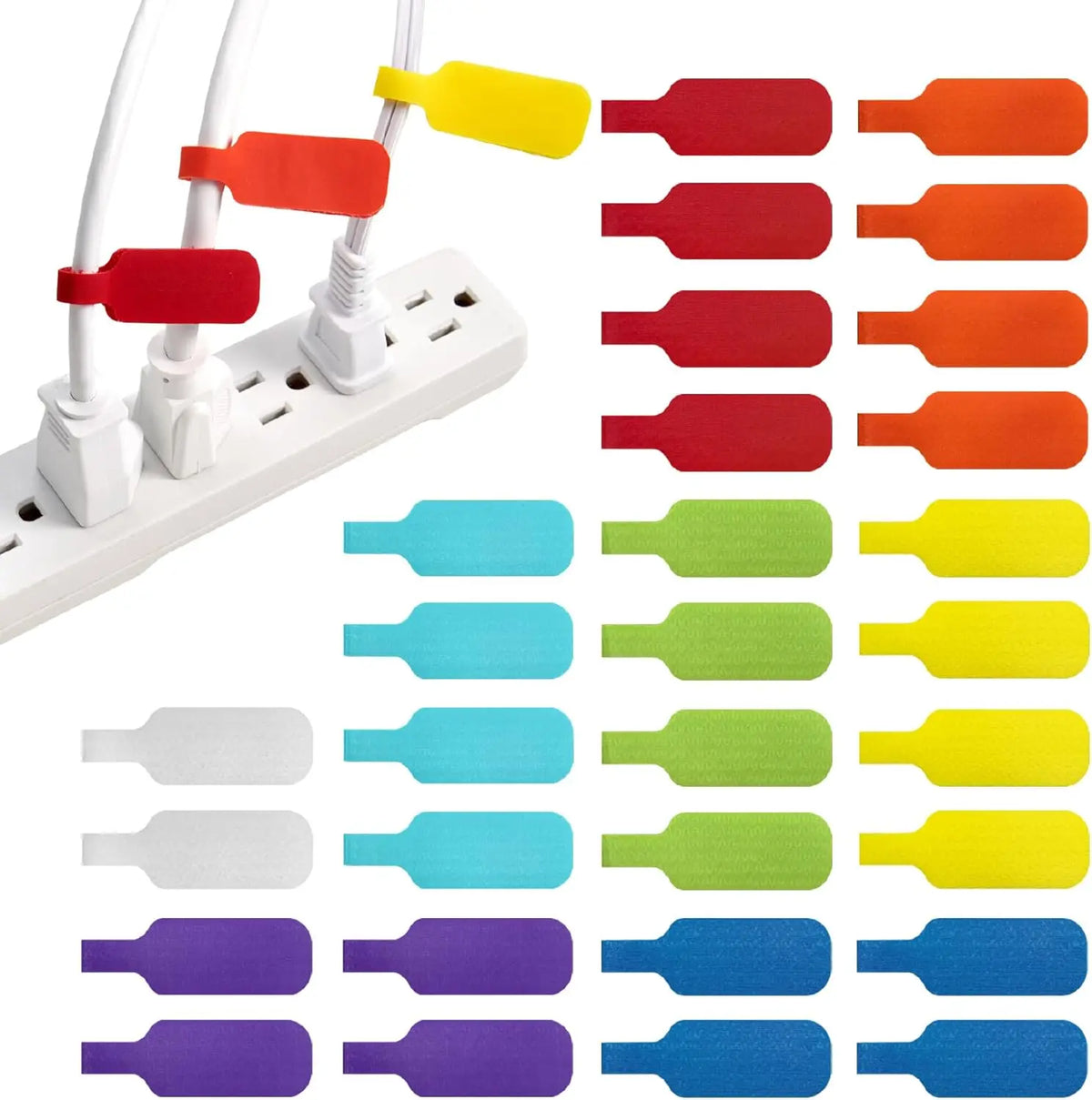 Reusable Writable Velcro Cable Label Tags | 16 & 32 Pack Cable Label Tags Babs