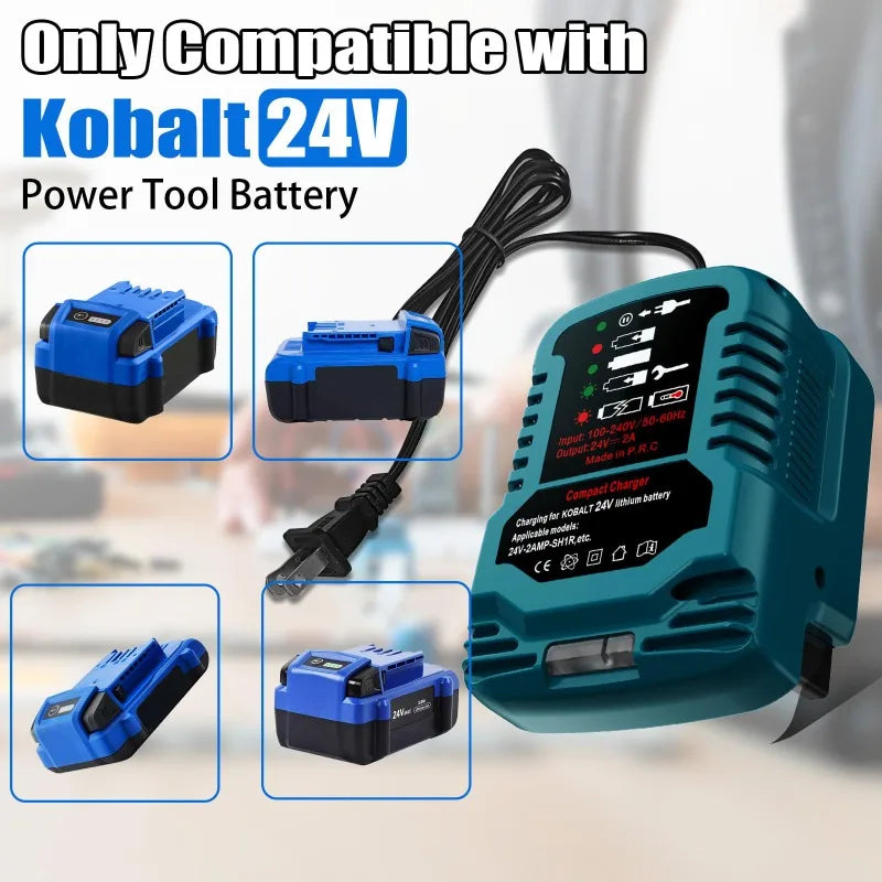 Mini Rapid Charger for Kobalt 24V Lithium Battery KB624-03 Power Tool Charger Babs