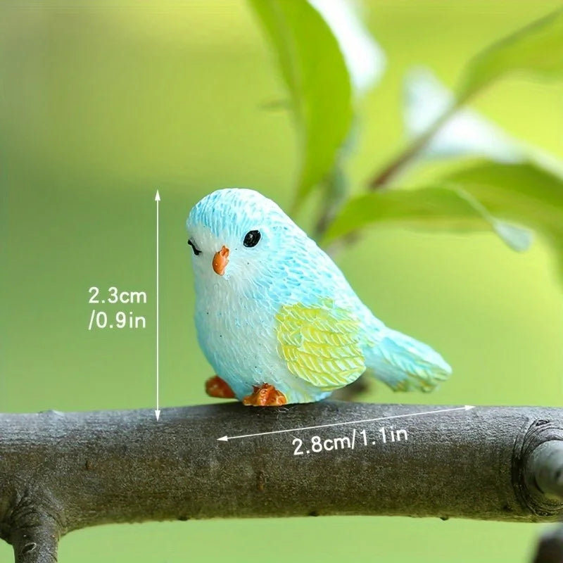 10pcs Cartoon Bird Resin Ornaments for Moss & Succulent Decor Miniature Garden Ornaments Babs