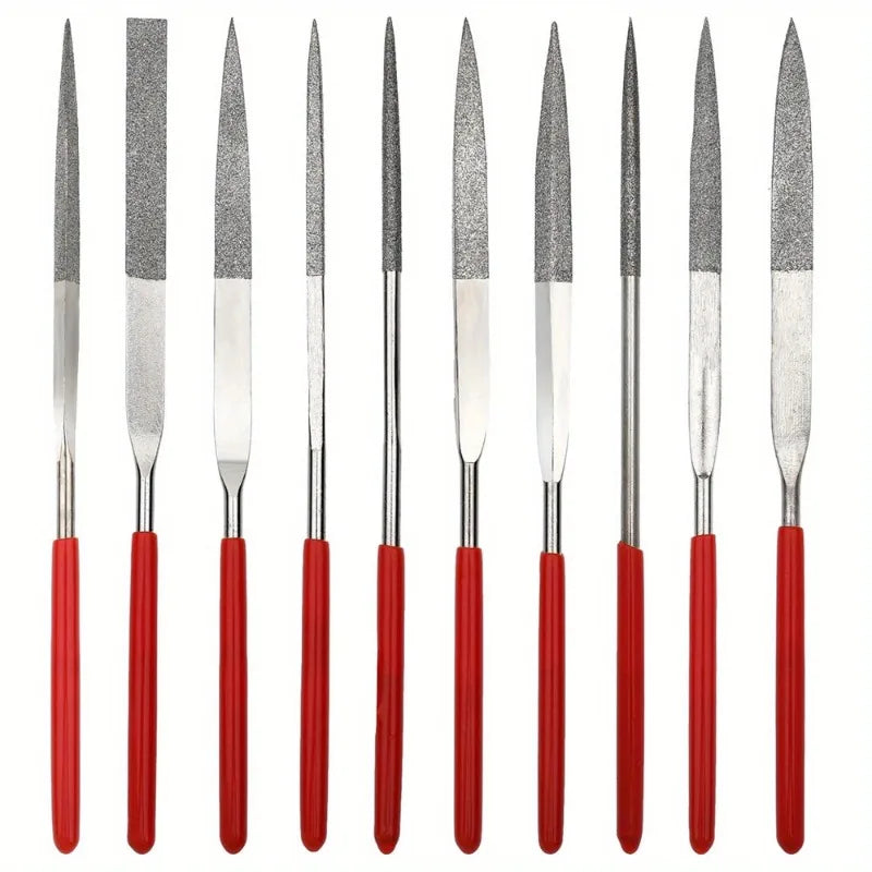 10-Piece Diamond Needle File Set – Mini Files for Metal & Stone Diamond Needle File Set Babs 10pcs 140mm