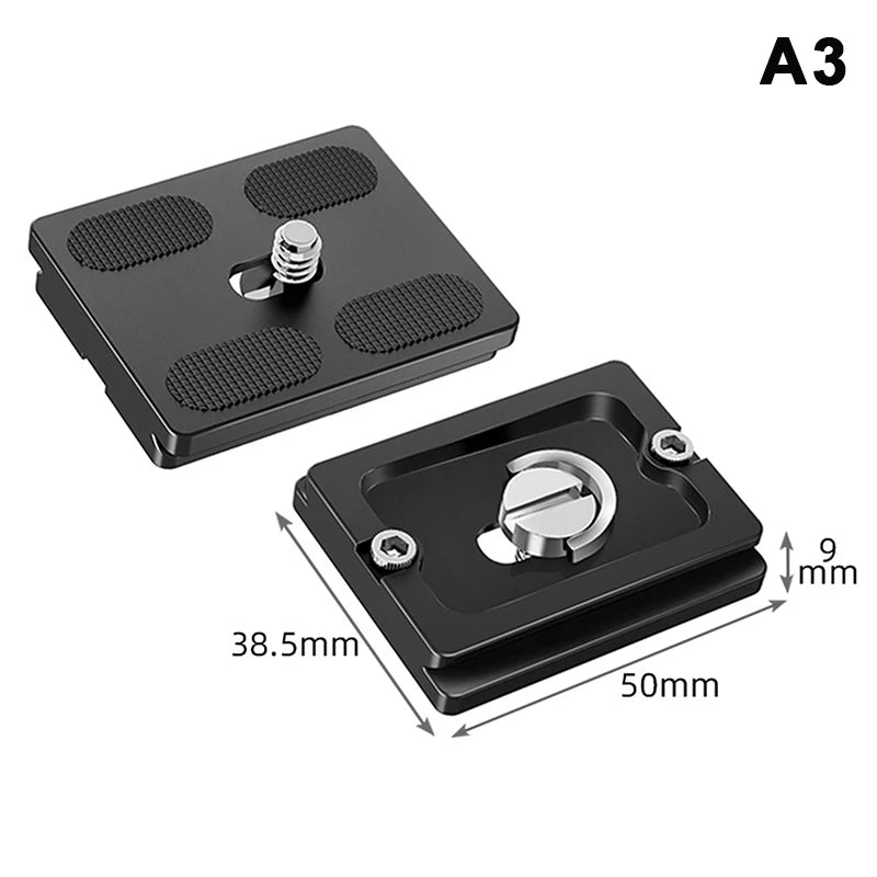 Aluminum 1/4" Quick Release Mount Plate for Tripods Camera Mount Plate Babs A3