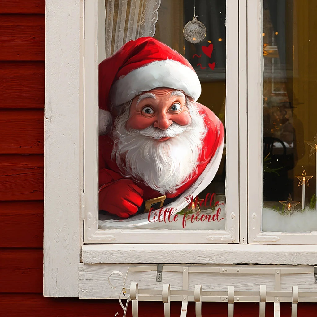 Santa Claus Double-Sided Window Sticker – Self-Adhesive Decal Window Sticker Babs
