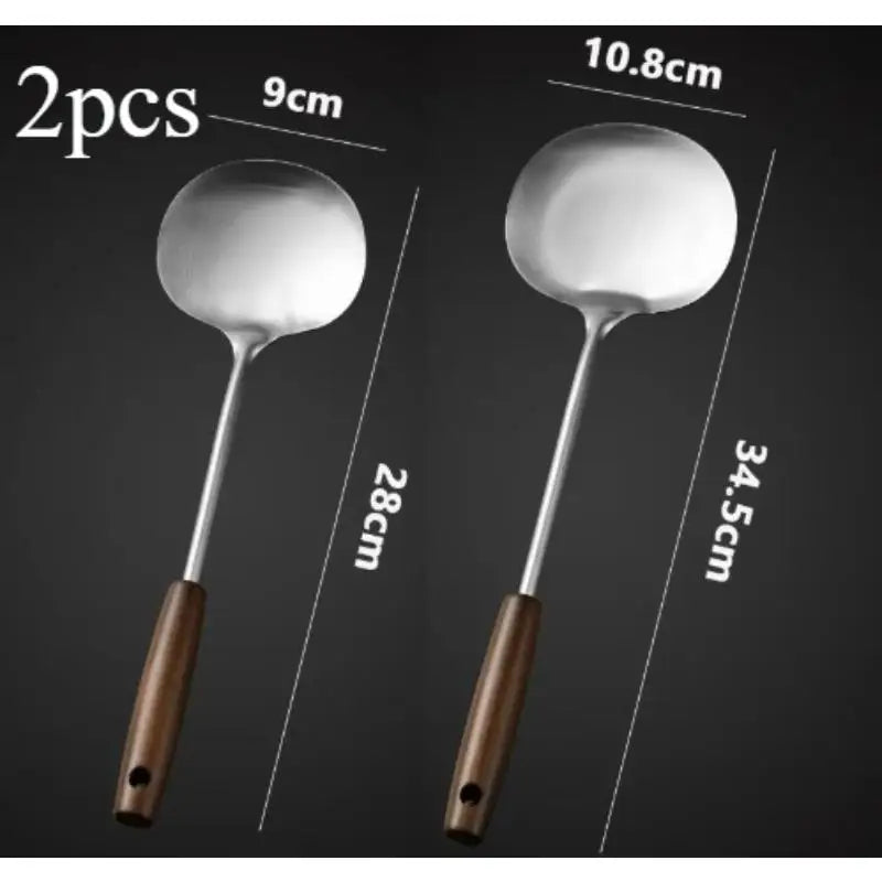 Stainless Steel Mushroom Spatula Set – Wok Turner 2-Piece Kitchen Spatula Set Babs