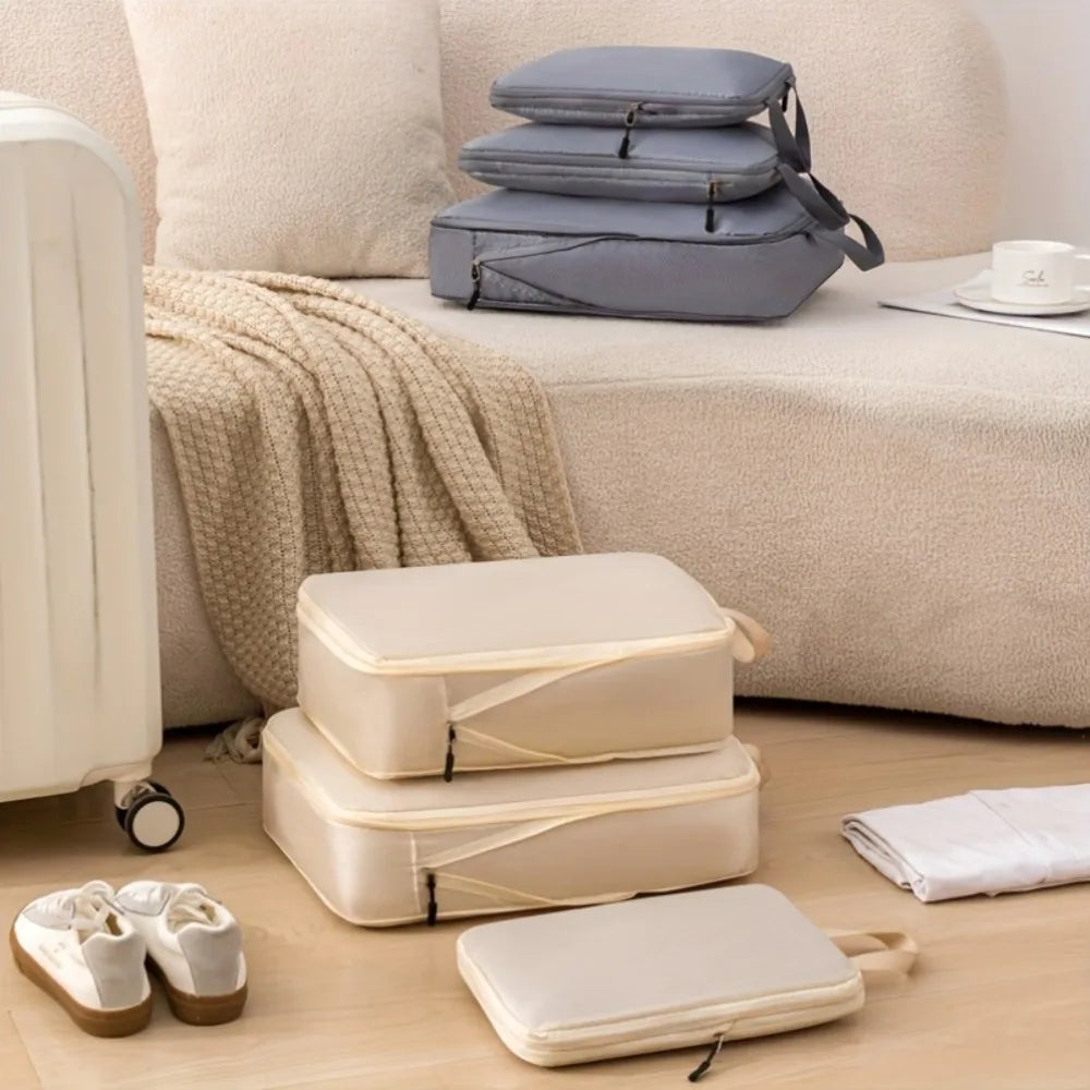 3-Piece Compression Packing Cubes – Travel Organizer & Toiletry Bag Travel Packing Cubes Babs