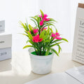 Mini Artificial Flower Bonsai – Potted Home & Wedding Décor Artificial Flower Bonsai Babs Rose Red 3 pcs