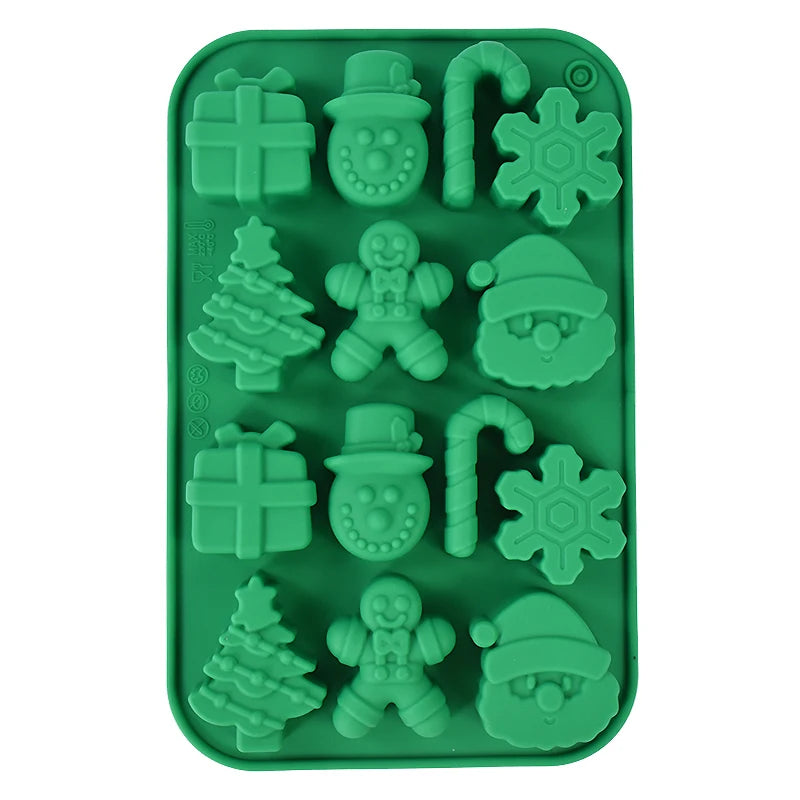 Christmas Silicone Molds – Gingerbread, Snowflake & Xmas Tree Silicone Baking Molds Babs Green