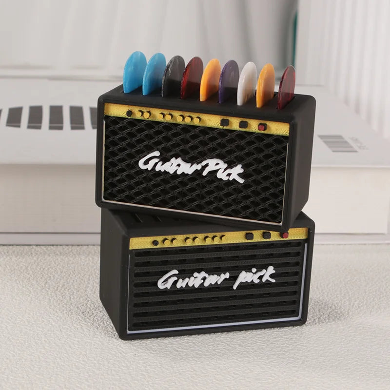 Guitar Pick Storage Box + 5 Picks – Retro Speaker Organizer Guitar Pick Organizer Babs
