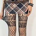 Grey Fishnet Tights – Goth Punk Hollow Mesh Pantyhose for Women Fishnet Tights Babs B One Size