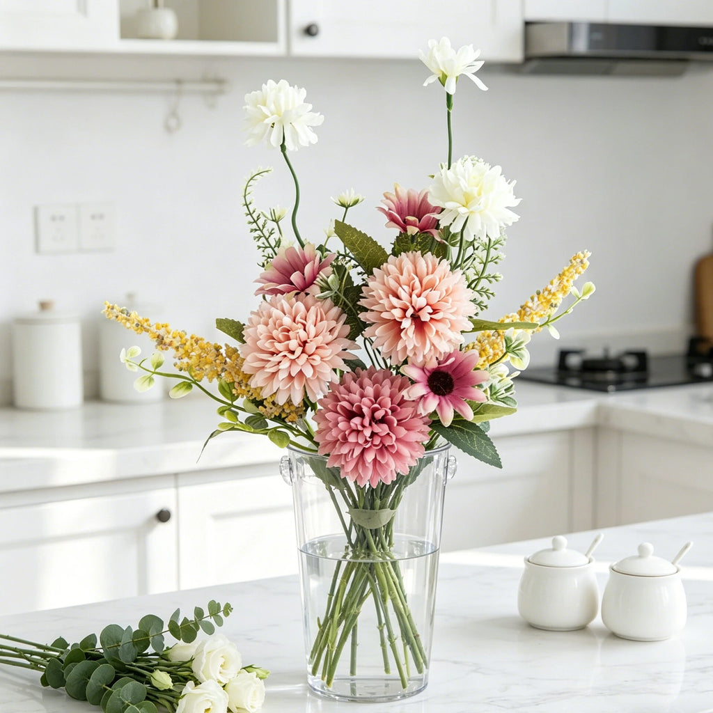 Silk Artificial Chrysanthemum Bouquet – Wedding & Home Decor Artificial Flower Bouquet Babs