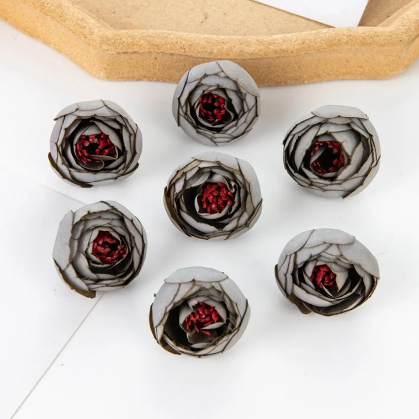 Silk Tea Rose Bud Artificial Flowers – Wedding & Home Décor Artificial Silk Flowers Babs GRAY 10pcs