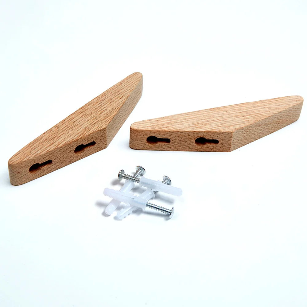 Natural Wood Wall Hook – Coat, Key & Hat Rack (1–4 Pcs) Wall Mounted Hook Babs