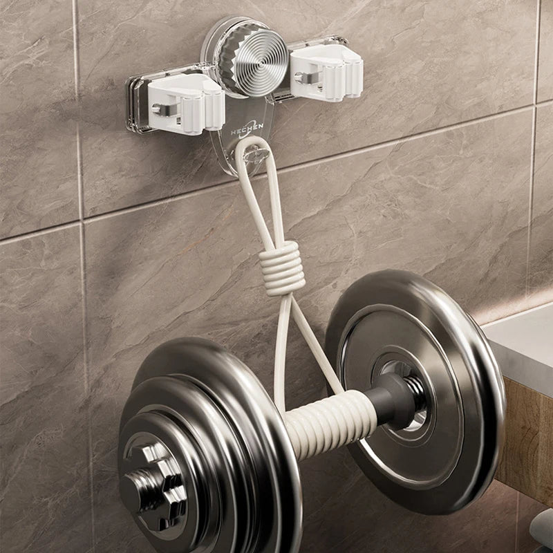Wall Mounted Mop & Broom Holder – Suction Cup Organizer Mop Broom Holder Babs