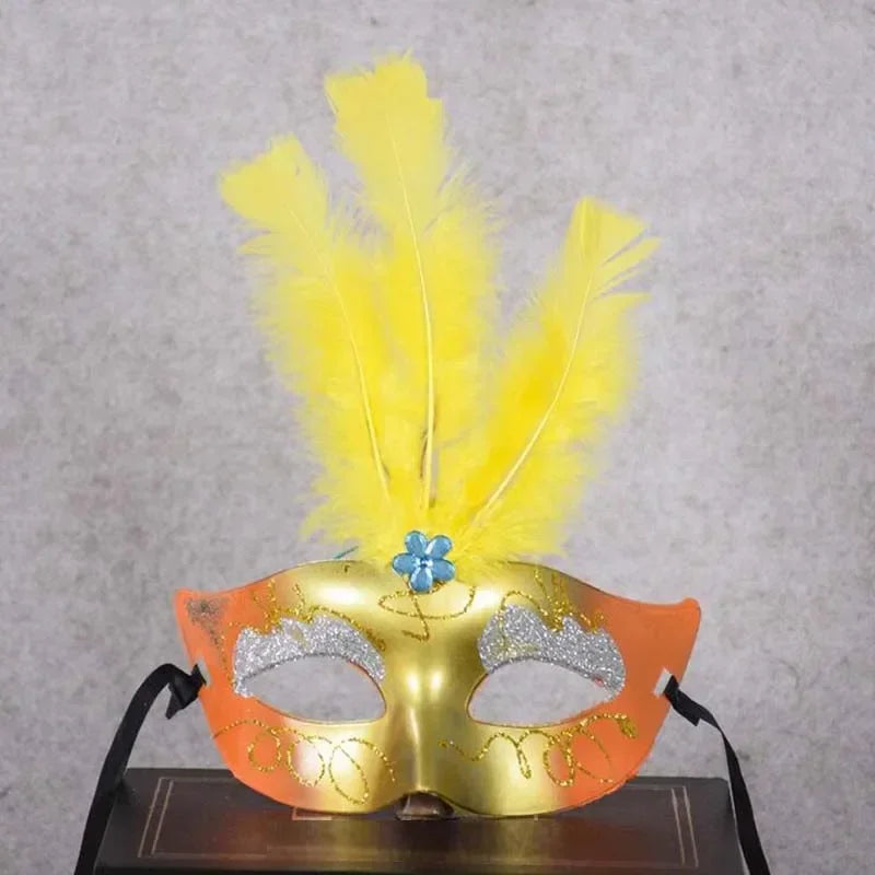 LED Flashing Feather Venice Mask – Masquerade Party Cosplay Feather Ball Mask Babs 6