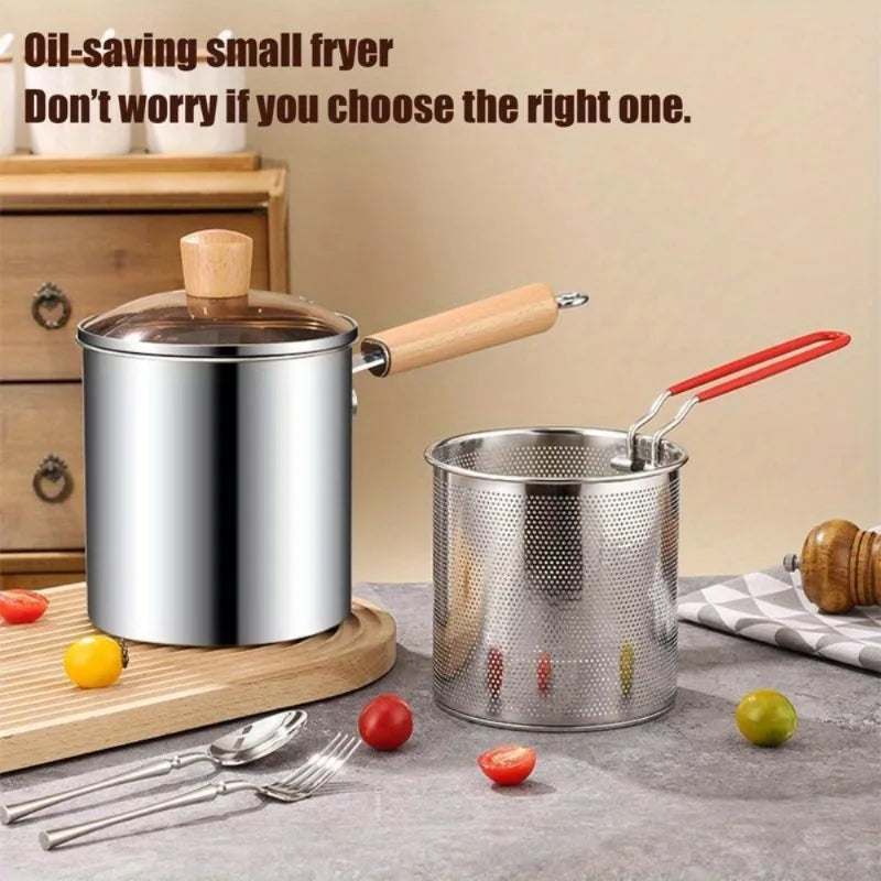 Stainless Steel Deep Fryer Pot with Strainer Basket Deep Fryer Pot Babs