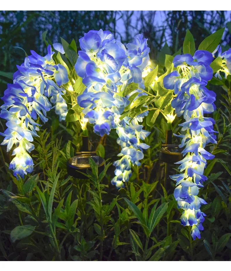 Solar Wisteria Flower Garden Light – Outdoor Waterproof Lawn Lamp Solar Garden Lamp Babs 1pc-Blue