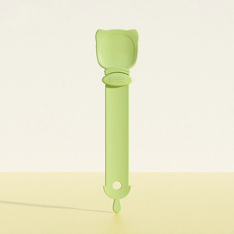 Cat Strip Feeder Spoon – Long Handle Wet Food Dispenser for Cats Cat Feeder Spoon Babs green