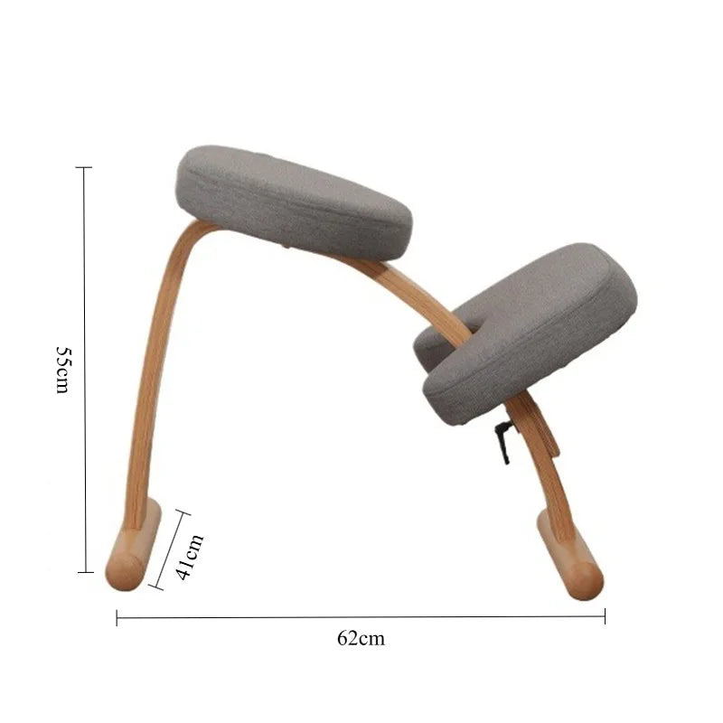 Ergonomic Beech Wood Office Chair | Linen Cushion Modern Desk Ergonomic Office Chair Babs Grey nature coating