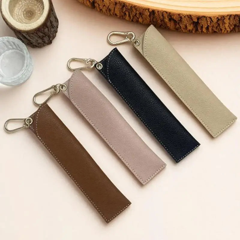 Leather Pen Sleeve Pencil Holder Case | Kawaii Pen Protector Leather Pen Case Babs