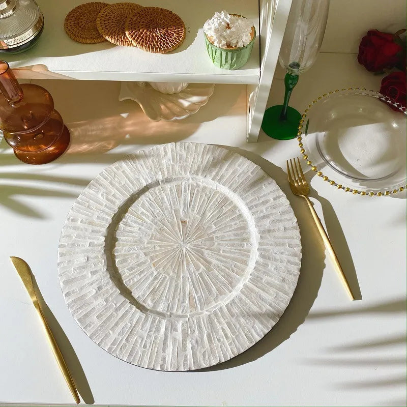 Round Shell Mosaic Heat-Resistant Table Mat & Coaster Decorative Table Mat Babs