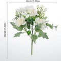 Silk Gardenia Hydrangea Artificial Bouquet – Wedding & Home Décor Artificial Flower Bouquet Babs WHITE 1pc