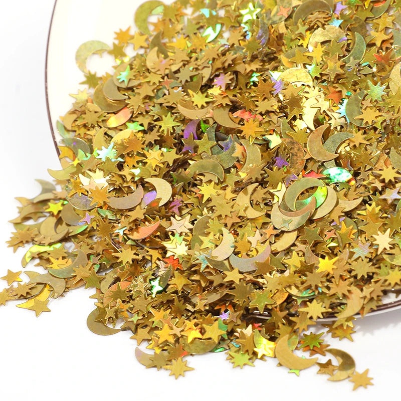 Glitter Moon Star Confetti – Eid Mubarak & Ramadan Decor Party Confetti Decor Babs