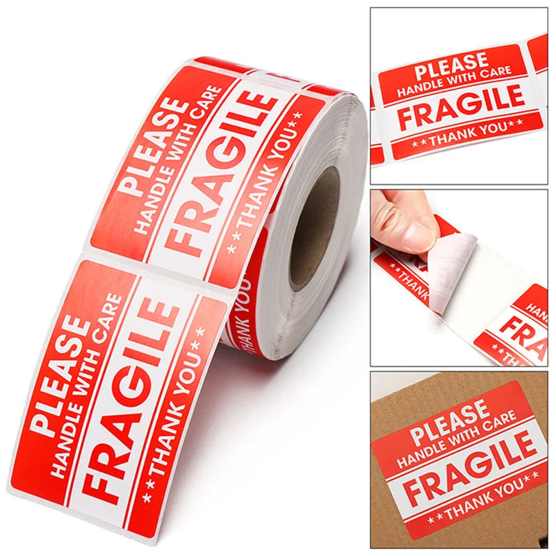 Fragile Handle With Care Stickers 500/1000 PCS – Warning Labels Shipping Warning Labels Babs