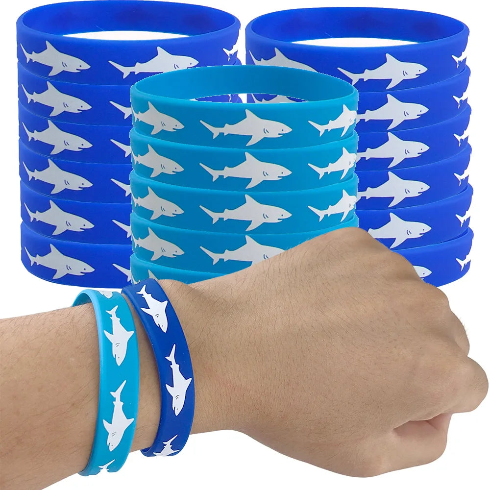 Shark Silicone Bracelets Party Favors – Ocean Wristbands 4–40pk Party Favor Wristbands Babs