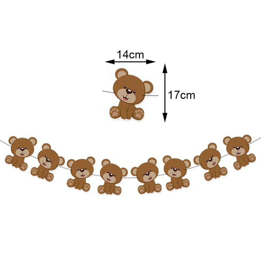 Teddy Bear Party Supplies – Plates, Napkins, Balloon & Decor Party Supplies Set Babs Dark Khaki