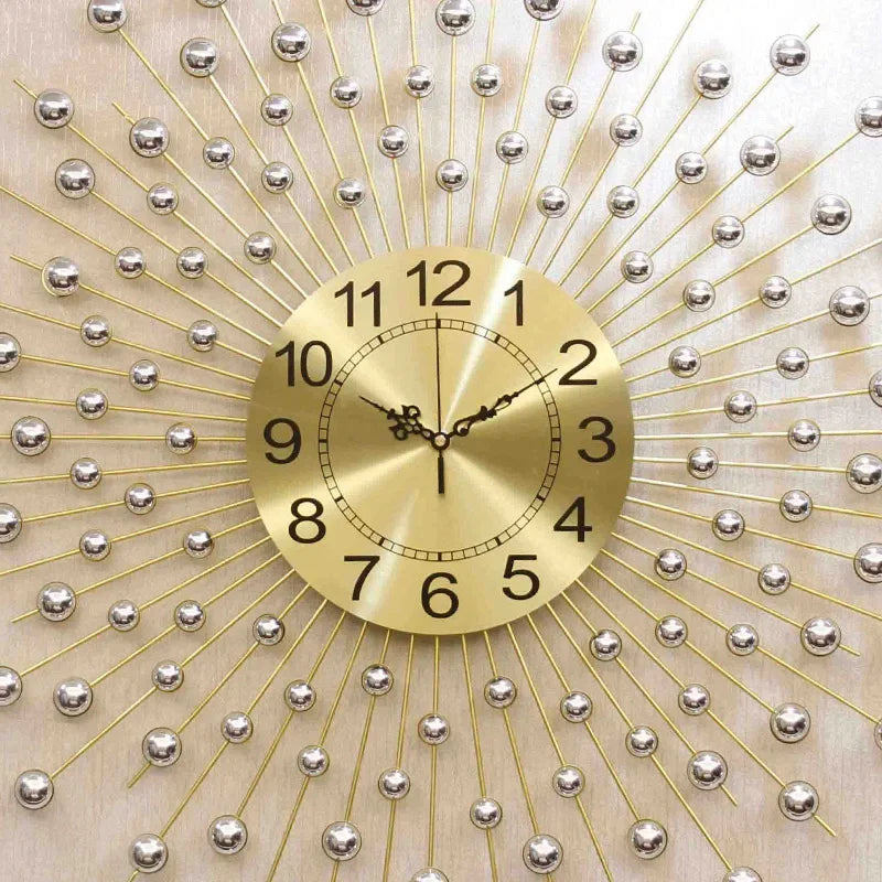 3D Large Metal Wall Clock – Modern Gold Nordic Luxury 60–80cm Metal Wall Clock Babs