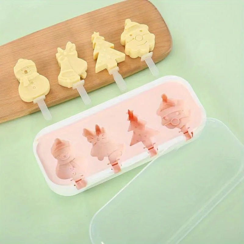 Cartoon Popsicle Molds – Reusable Ice Cream Molds for Summer Popsicle Ice Cream Mold Babs Snowman