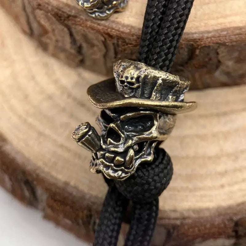 Brass Skull Cowboy Knife Bead EDC Lanyard Pendant & Bracelet Charm Lanyard Pendant Charm Babs