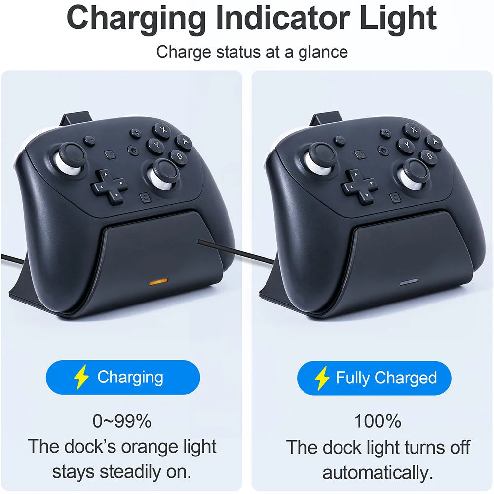Nintendo Switch Pro Controller Dual Charging Dock with LED Controller Charging Dock Babs