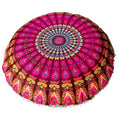80CM Round Bohemian Floor Cushion Cover – Boho Pillow Case Floor Cushion Cover Babs 80X80cm Yellow