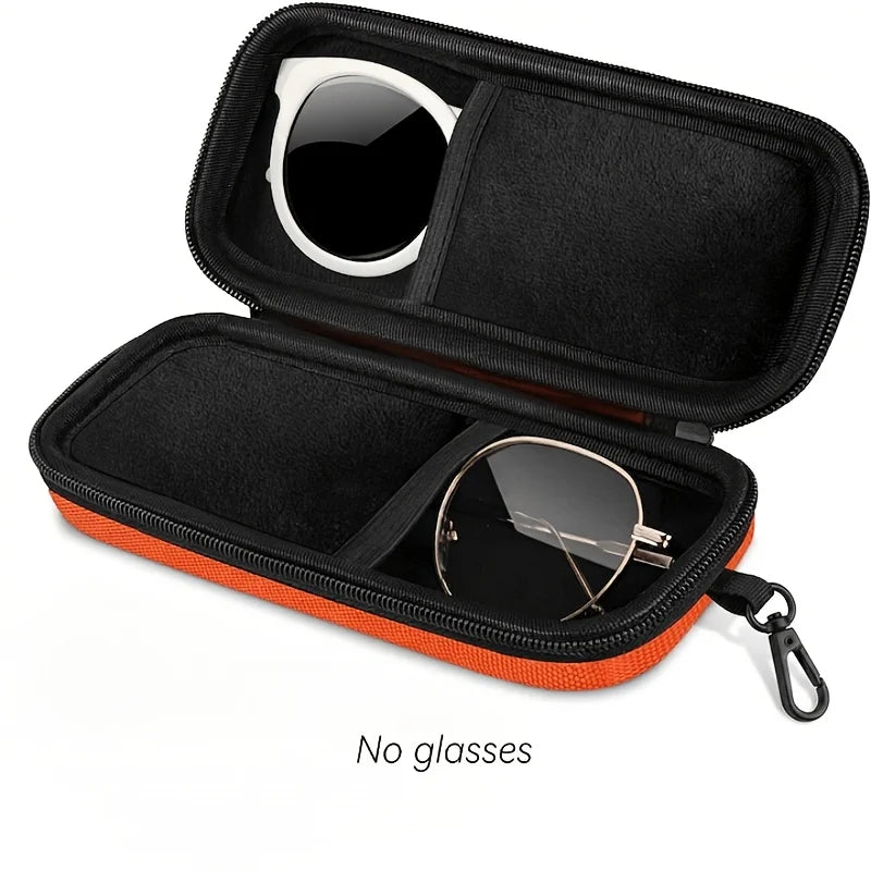 Double Hard-Shell Eyeglasses Case – Dual Sunglasses Organizer Eyeglasses Case Babs Orange