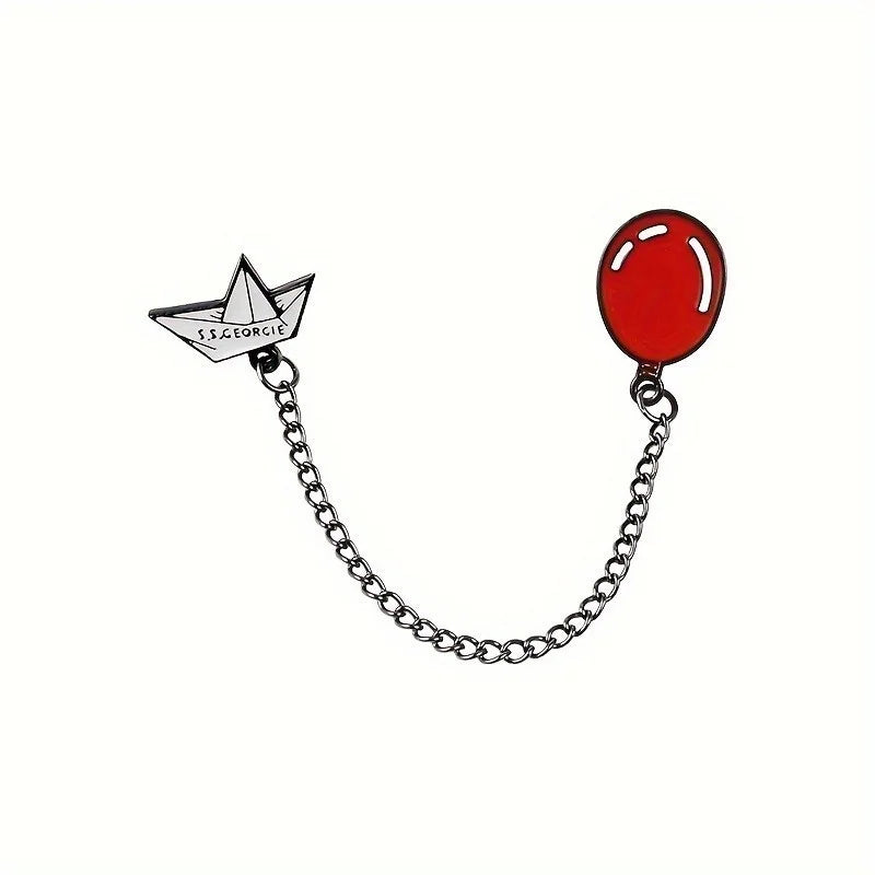 Red Balloon Cartoon Alloy Brooch – Cute Gift Accessory Fashion Brooch Pin Babs 1pc