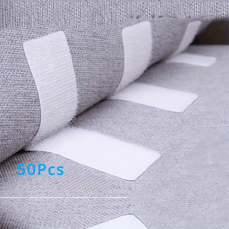 50-Pack Hook & Loop Self-Adhesive Tape – Non-Slip Fixer Hook & Loop Tape Babs