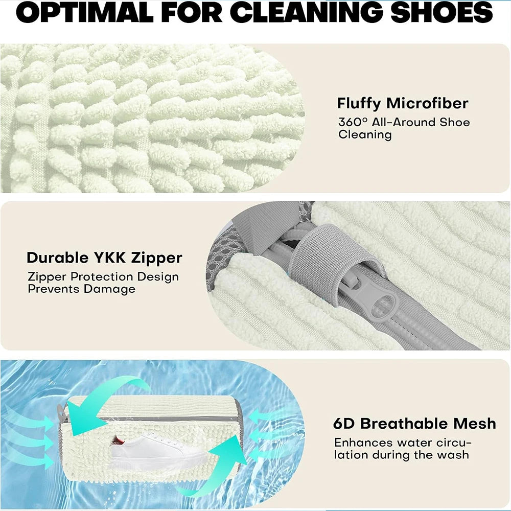Microfiber Shoe Washing Bag for Washer & Dryer – Reusable Laundry Shoe Bag Babs