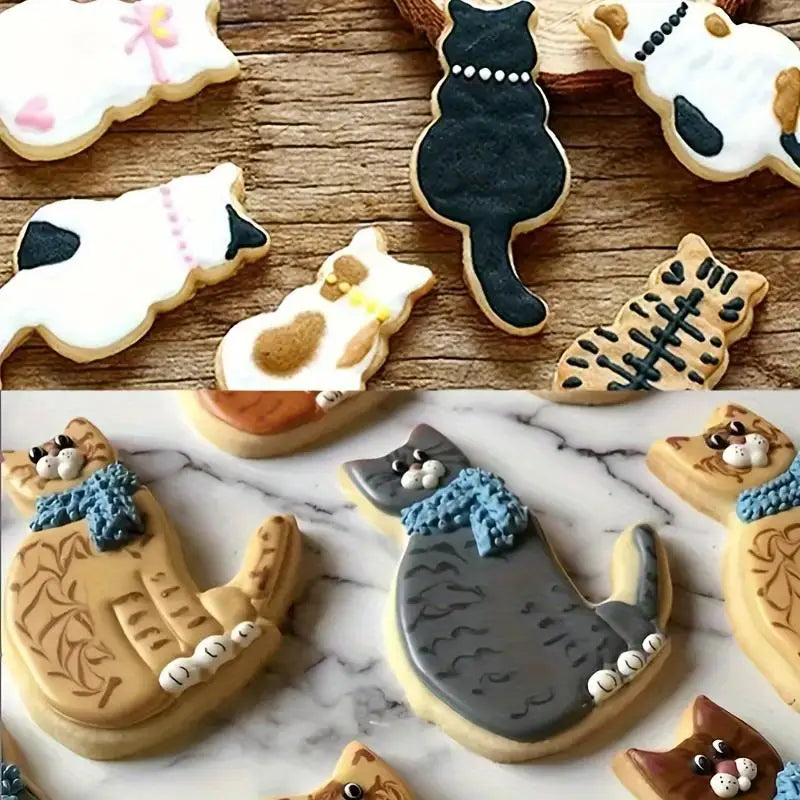 9-Piece Kitten Cat Cookie Cutter Set – Stainless Steel Molds Cookie Cutter Set Babs