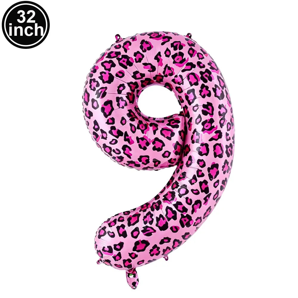 Pink Leopard Print 18th Birthday Party Decor – Balloons & Banner Party Decoration Set Babs WHITE as show