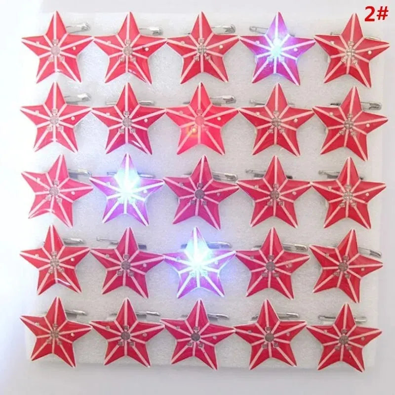 25pcs Flashing LED Guitar Brooch Pins – Party Glow Badges LED Party Brooch Babs