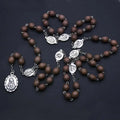 Brown Wooden Bead Rosary Necklace – Catholic Prayer Jewelry Rosary Necklace Babs 1pc