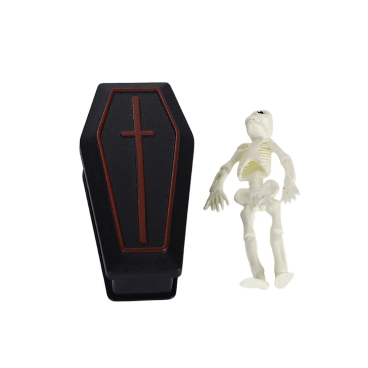 Mini Coffin Box with Skeleton – Halloween Décor & Prank Prop Halloween Prop Decor Babs A One Size